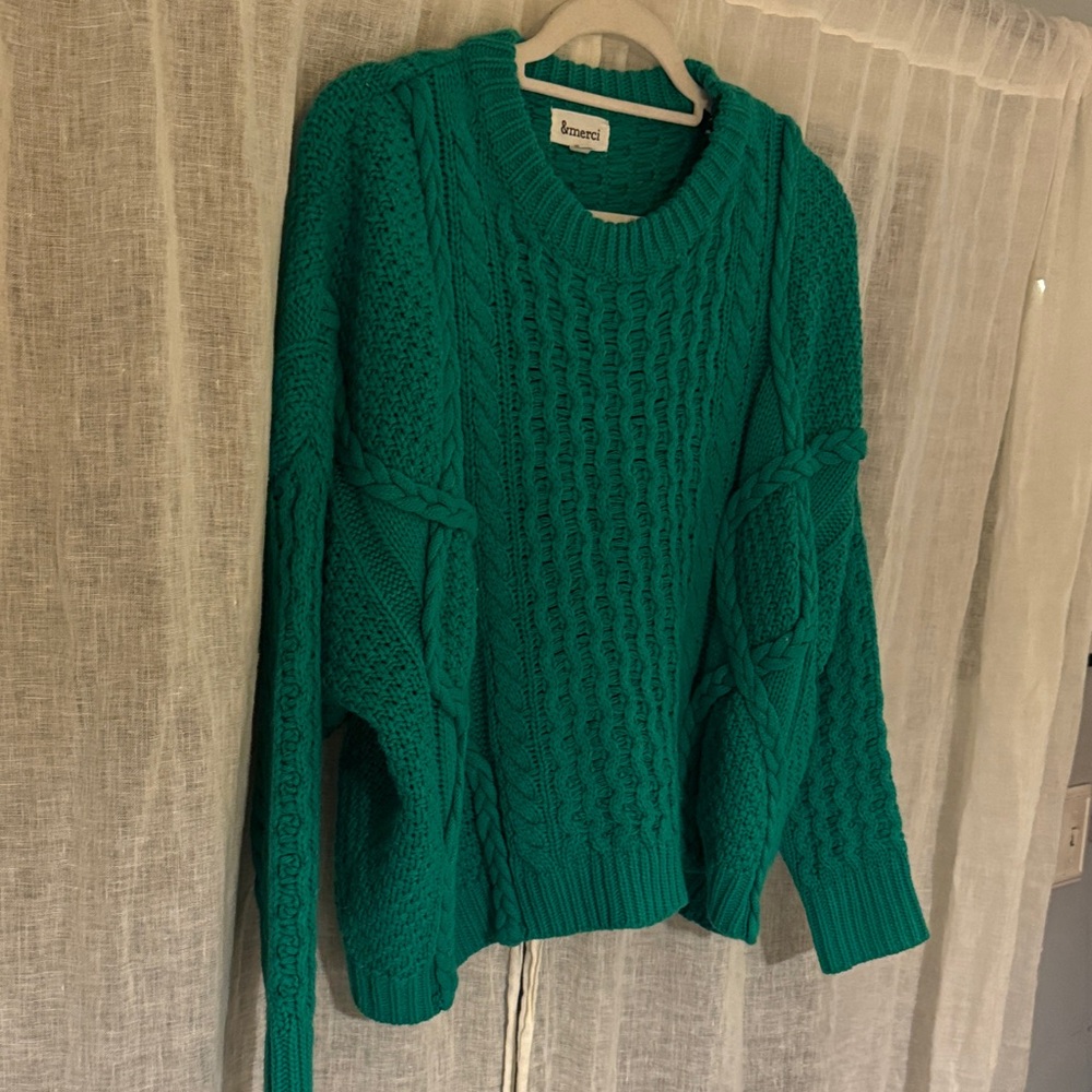 Emerald Cable Knit Sweater - Picture 4 of 5